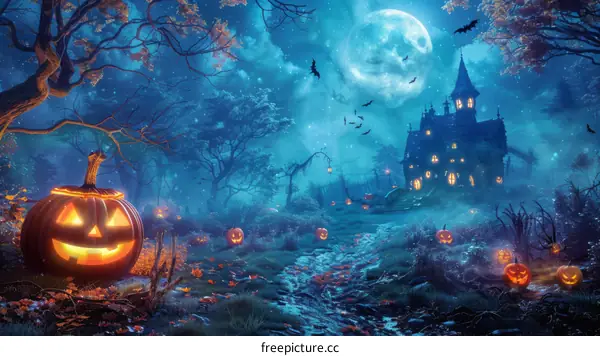 Spooky Halloween Forest Path