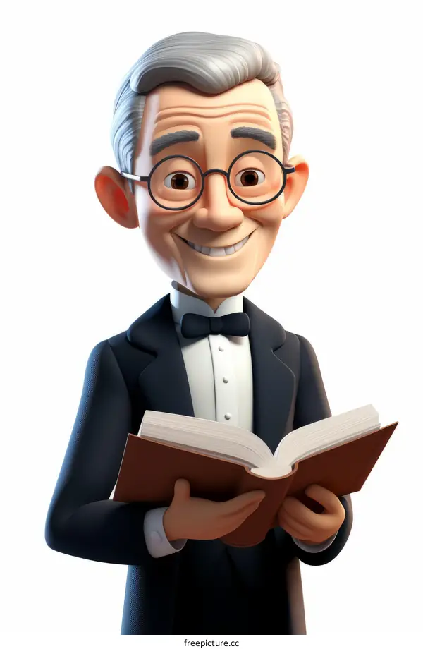 professor reading a book