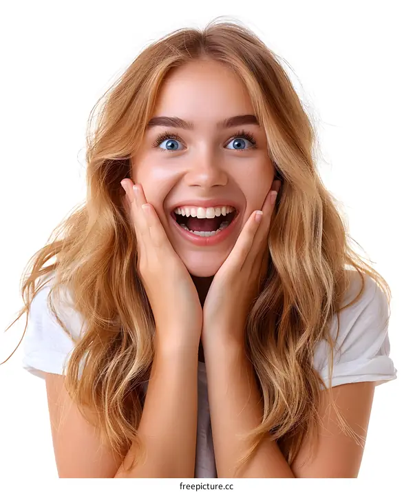 Portrait of a surprised blonde woman