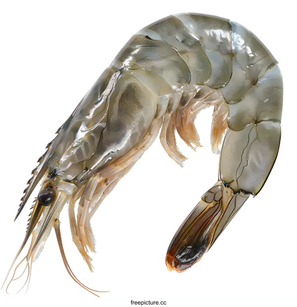 [Transparent Background PNG]A large shrimp isolated on white background