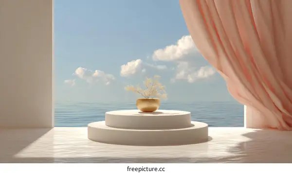 Minimalist Coastal Interior Design Illustration