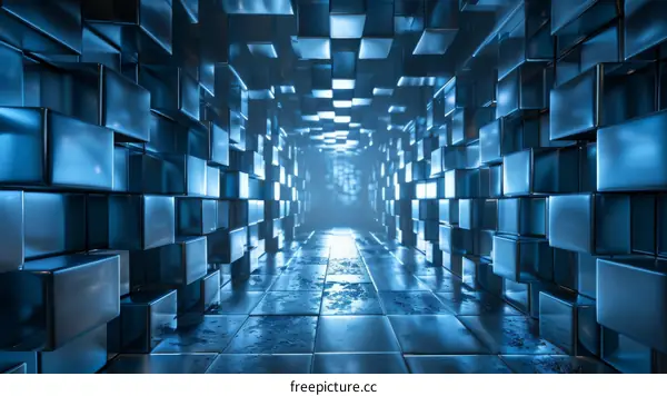 Abstract Blue Science Fiction Tunnel