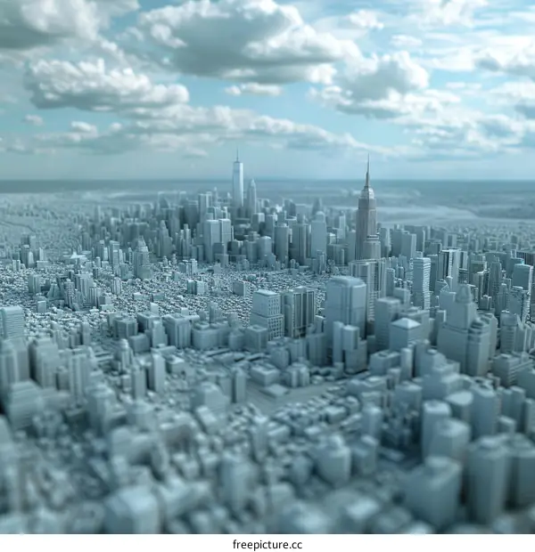 Digital Illustration of New York City Skyline