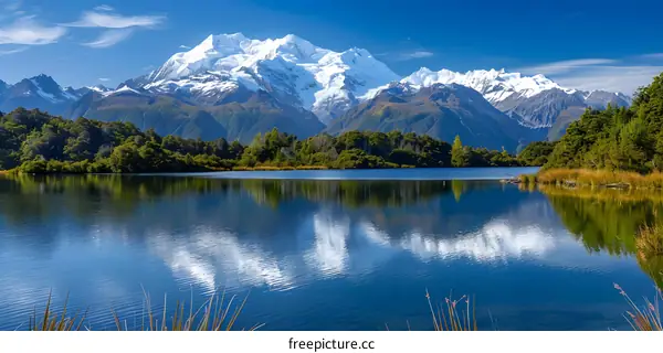 Mount Cook and Lake Pukaki, New Zealand