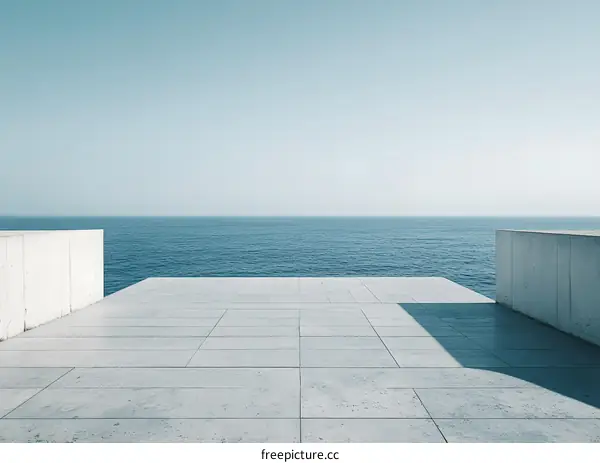 Minimalist Architecture Concrete Platform Overlooking the Ocean