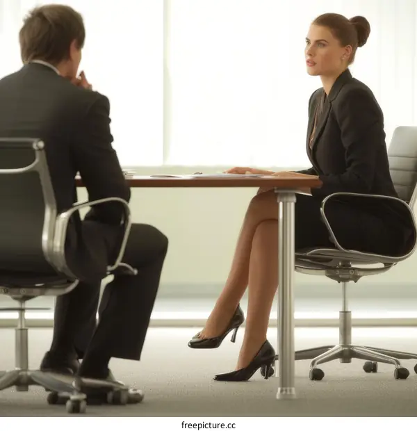 Business People Having Discussion In Office