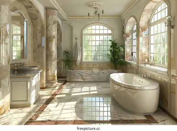 Luxury Elegant Bathroom Design Illustration