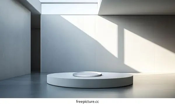 Modern Minimalist Empty Showcase Platform Interior Design