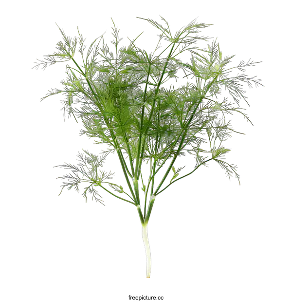 [Transparent Background PNG]Fresh Green Dill Sprigs on White Background
