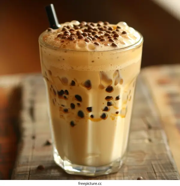 Iced Coffee with Chocolate Sprinkles