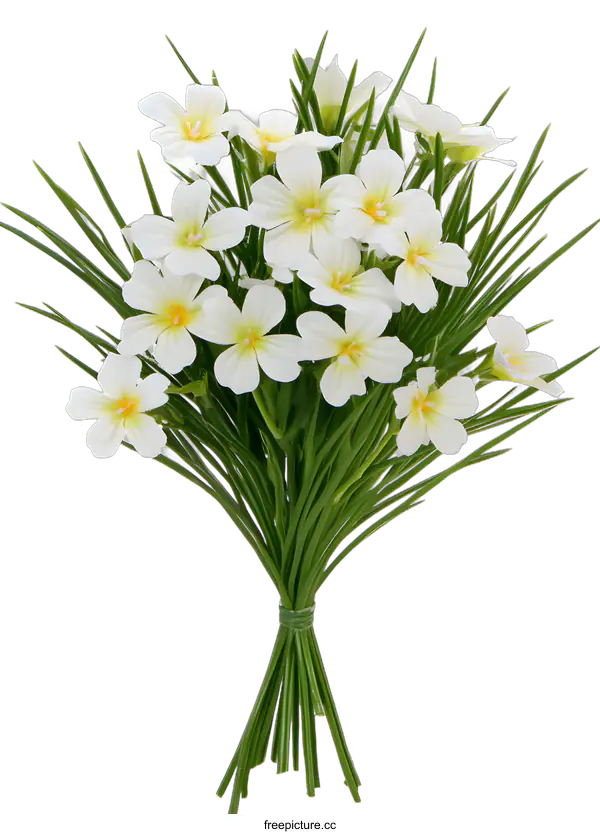 [Transparent Background PNG]White Flowers Bouquet Isolated on White Background