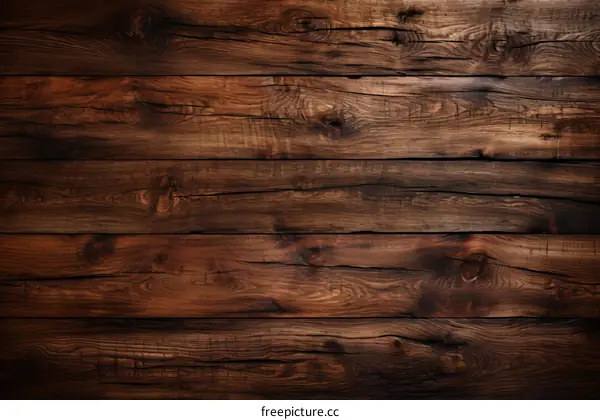 Old wooden background texture of dark brown wood planks