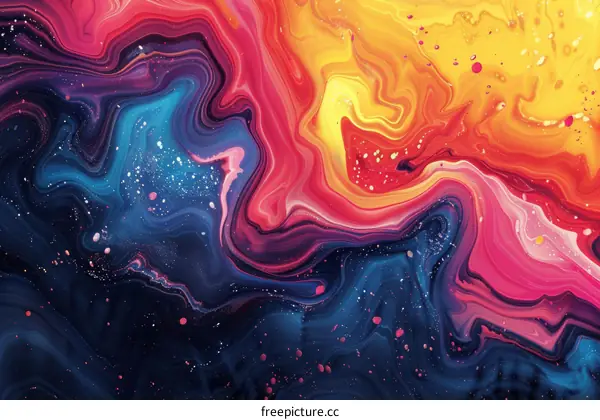 Abstract Colorful Liquid Painting Design