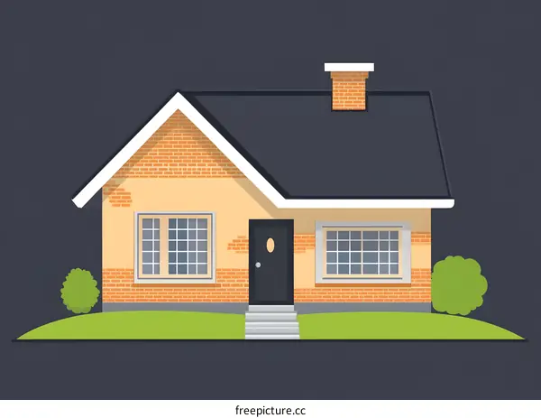 Simple Brick House Illustration