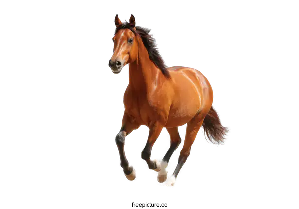 [Transparent Background PNG]Running Horse on White Background