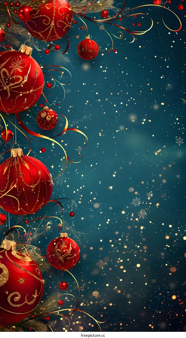 Christmas Ornament With Blue Background