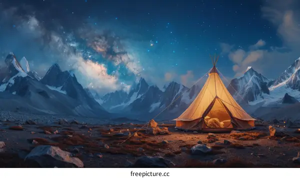 Camping under the Stars in the Mountains