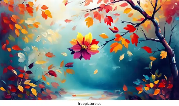 Autumnal Forest Impressionist Painting