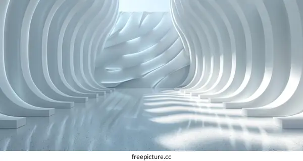 Minimal White Wave Wall Interior