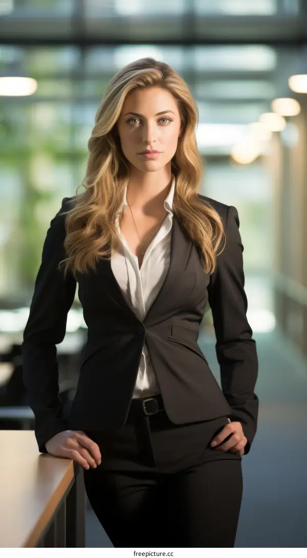 Confident businesswoman standing in office