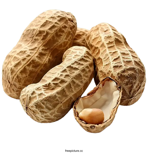 [Transparent Background PNG]Closeup of Peanuts in Shells