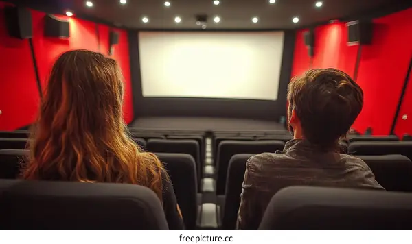 Movie Theater Audience Watching Film