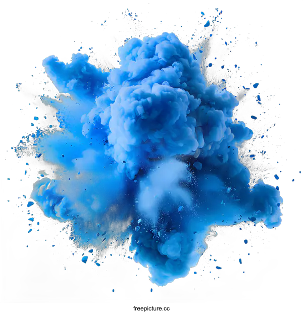 [Transparent Background PNG]Blue powder explosion