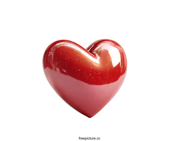 [Transparent Background PNG]Shiny Red Heart Object Decor