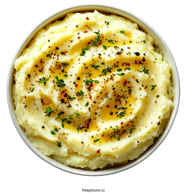 [Transparent Background PNG]Creamy Homemade Mashed Potatoes