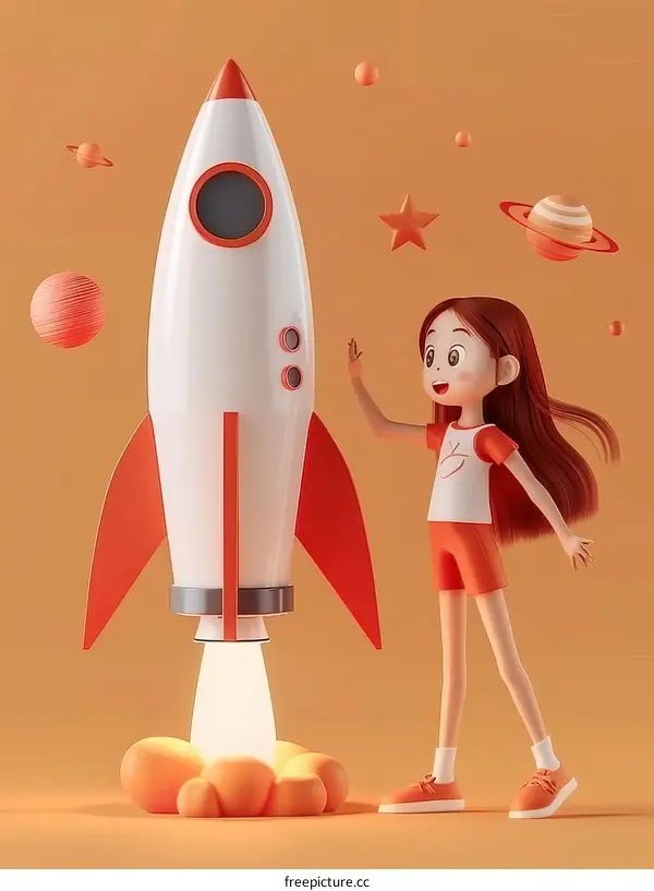 A girl reaching for the stars