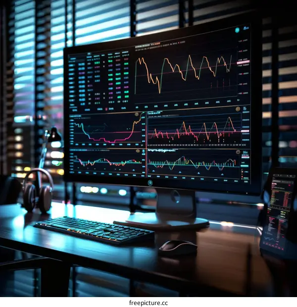 A computer screen with multiple graphs and charts displayed.