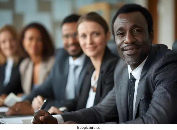 Group of business people having a meeting