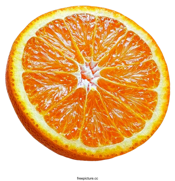 [Transparent Background PNG]Close Up of a Vibrant Orange Slice