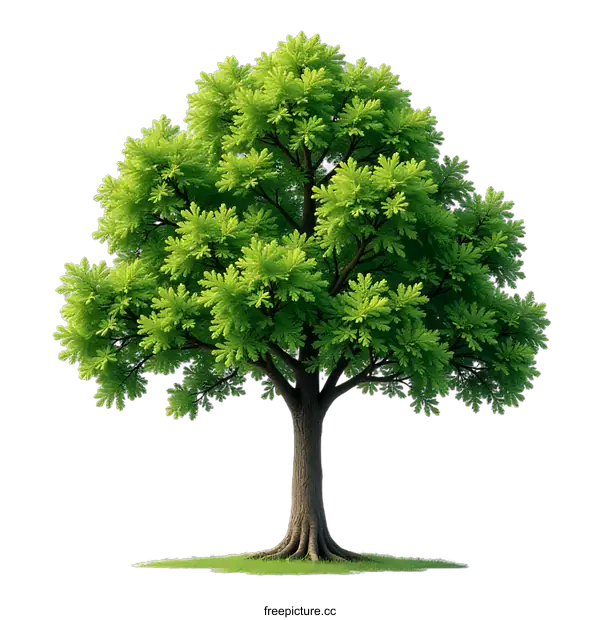 [Transparent Background PNG]Full Green Lush Tree Illustration