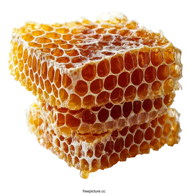 [Transparent Background PNG]Closeup Stacked Honeycomb Pieces