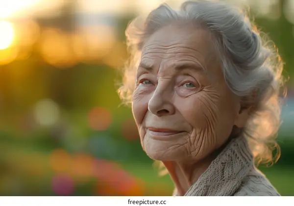 portrait of an elderly woman smiling