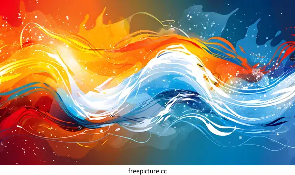 Abstract Colorful Waves Background