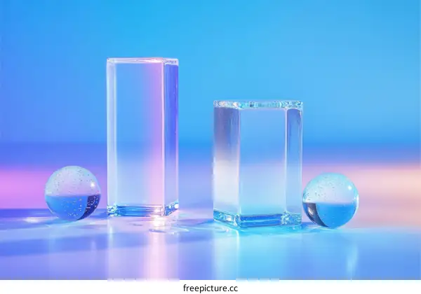 Abstract Glass Blocks and Sphere Composition