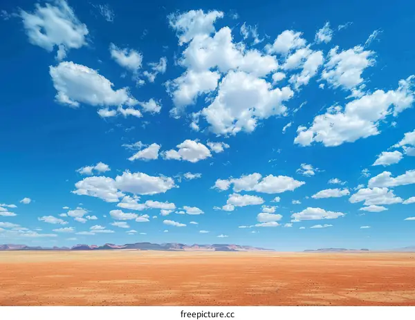 Vast Desert Landscape with Dramatic Cloud Formations