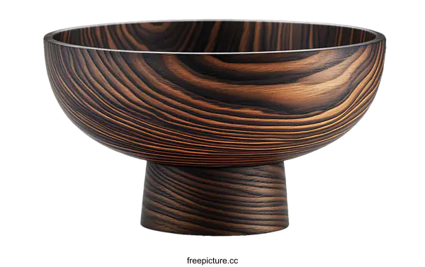 [Transparent Background PNG]Modern Wooden Bowl with Pedestal Design