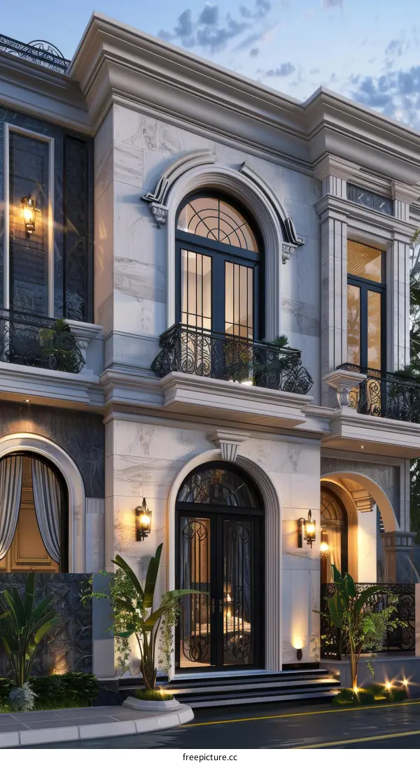 Architectural Design of a Luxurious Mansion Exterior