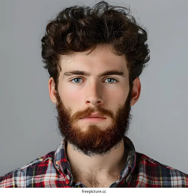 Portrait of a Handsome Man with a Beard