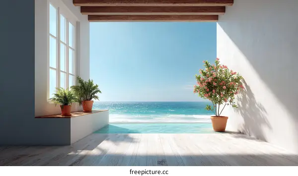 Coastal Beachfront Balcony with Ocean View