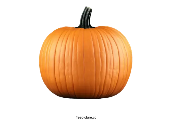 [Transparent Background PNG]Single Orange Pumpkin on White Background