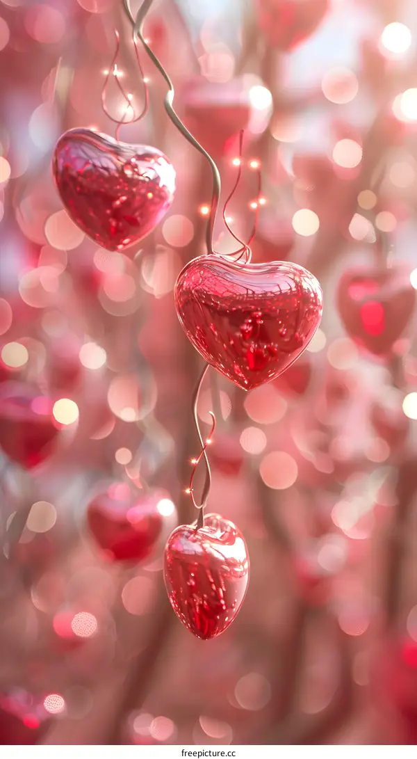 A red heart-shaped ornament