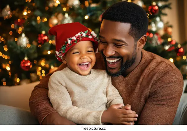 Christmas Cheer with Father and Child