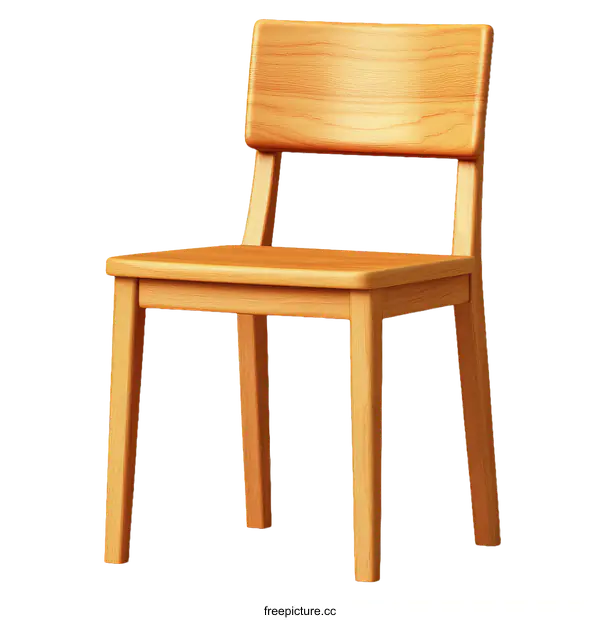 [Transparent Background PNG]Simple Wooden Chair Illustration