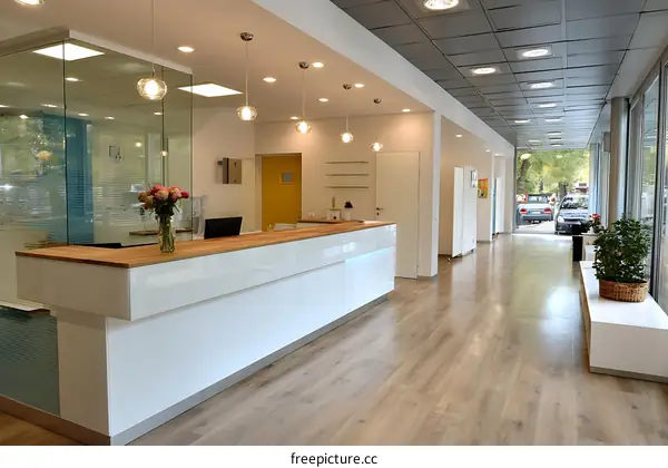 Modern Clinic Reception Area Interior Design