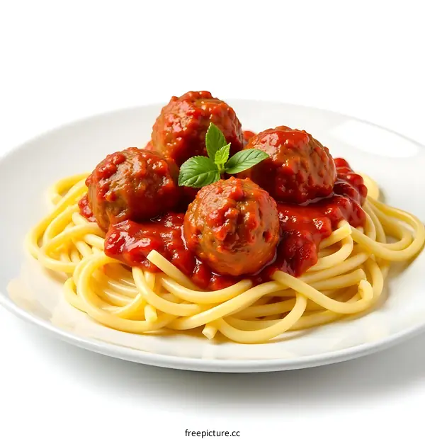 Delicious Italian Meatballs with Spaghetti and Tomato Sauce