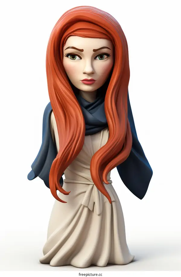 Redhead woman 3D illustration
